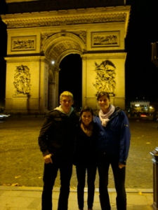 Alessandro, Me, and Jessie in front of the Arc du Triomphe!